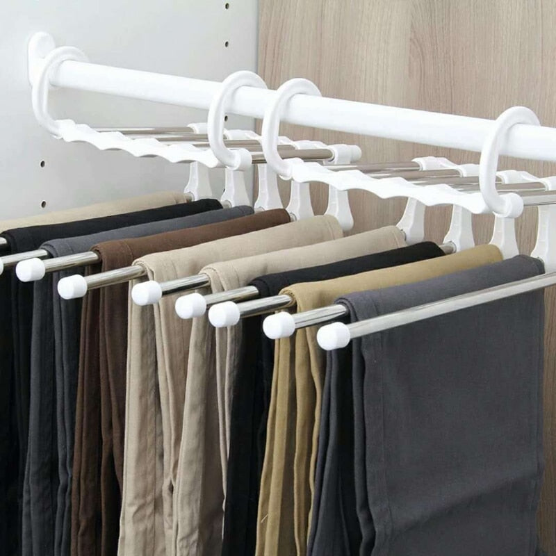 5 In 1 Stainless Steel Pants Folding Storage Rack