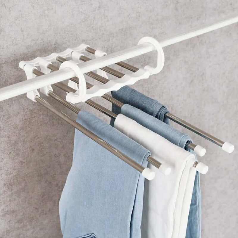 5 In 1 Stainless Steel Pants Folding Storage Rack