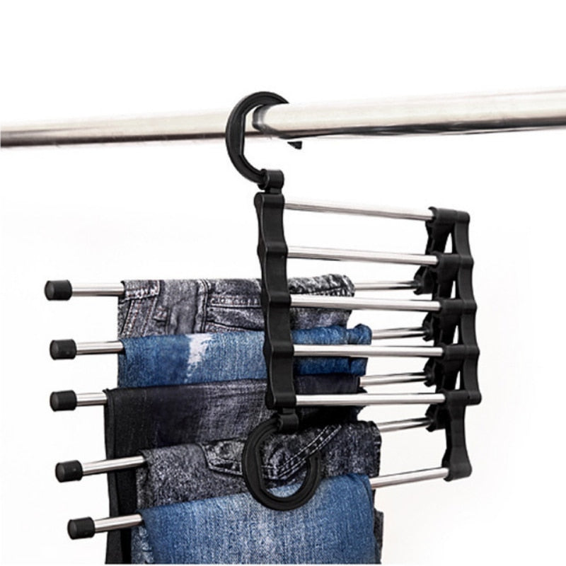 5 In 1 Stainless Steel Pants Folding Storage Rack
