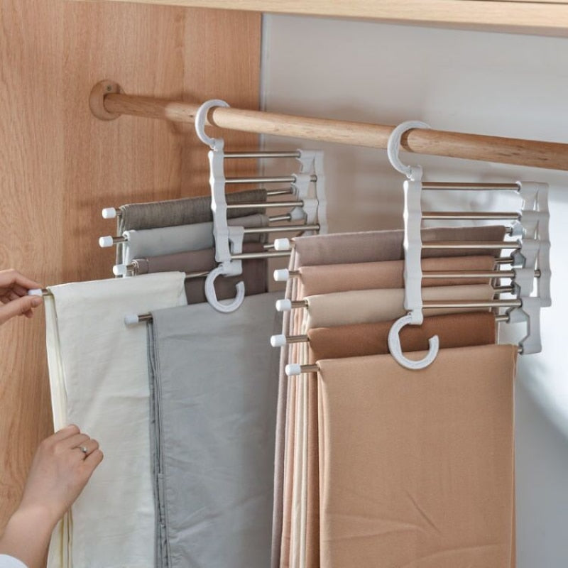 5 In 1 Stainless Steel Pants Folding Storage Rack